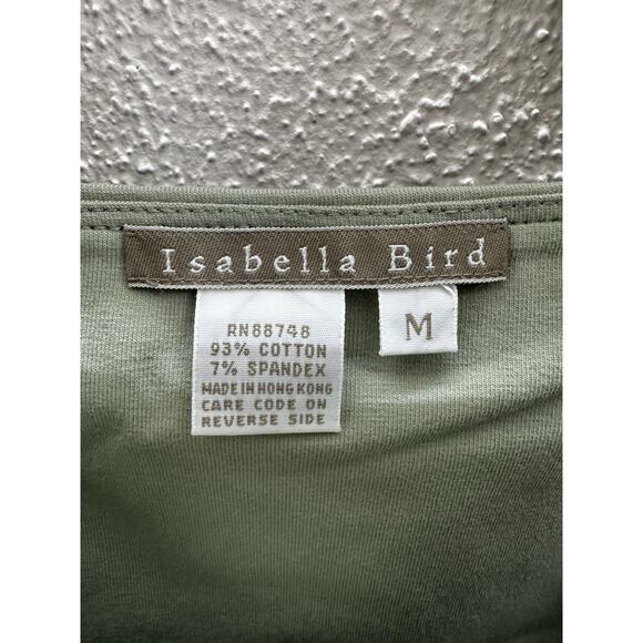 Isabella Bird Womens Tank Top Size Medium Green Back Strap Square Neck - Picture 3 of 10